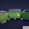 1531166 - PBR Game 3D Models - Stylized Dumpster And Garbage Bags Low Poly 3D Max