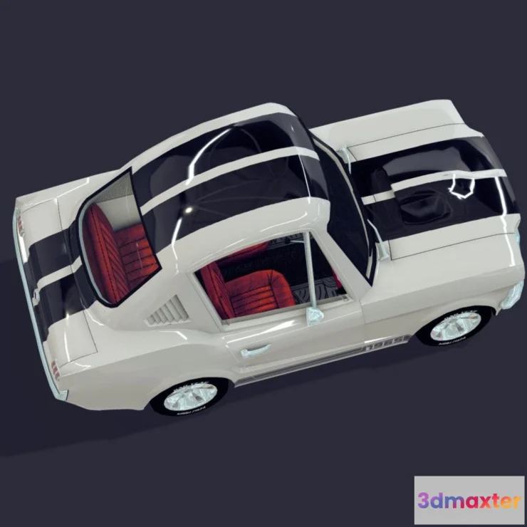 1531188 - PBR Game 3D Models - 1965 Cartoon Retro Car 3D Max