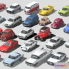 1531196 - PBR Game 3D Models - 25 Low Poly Car Models Classic Legends 3D Max