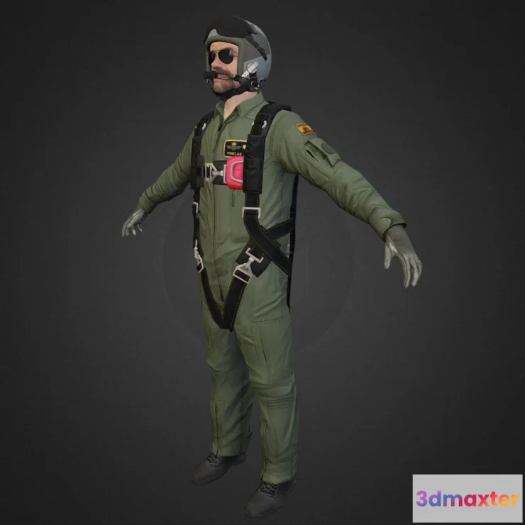 1531240 - PBR Game 3D Models - Aircraft Pilot 3D Max