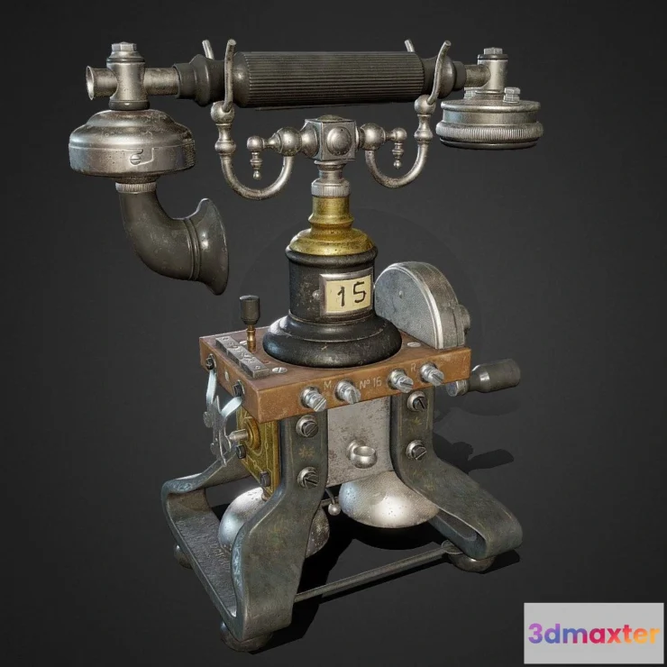 1531272 - PBR Game 3D Models - Antique Lm Ericsson Phone 3D Max