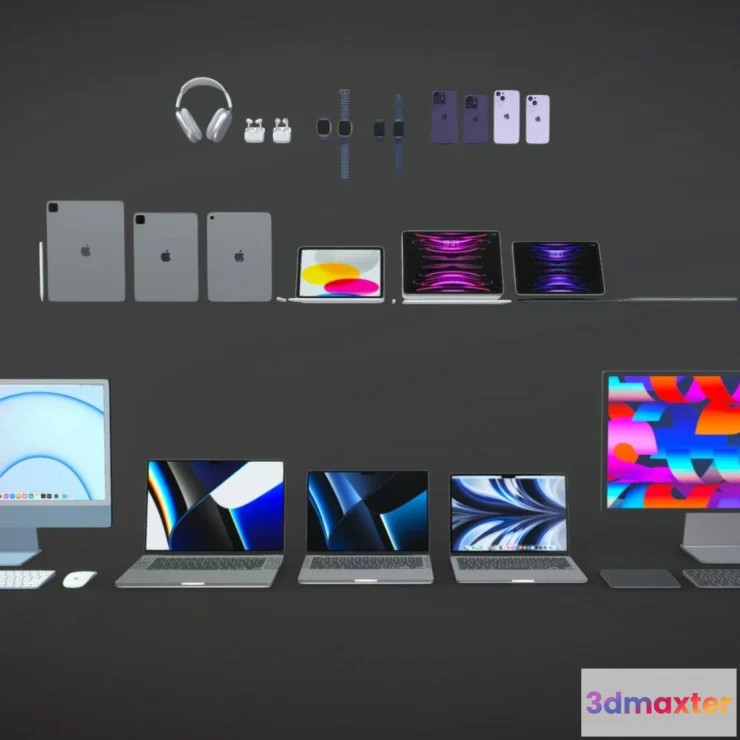 1531288 - PBR Game 3D Models - Apple Electronics Collection 2022 2023 3D Max