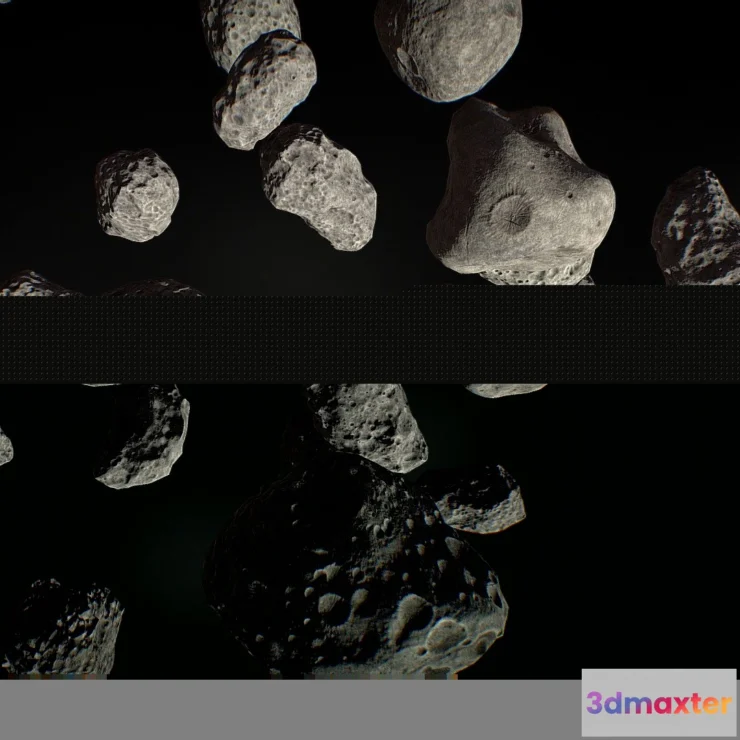 1531310 - PBR Game 3D Models - Asteroids 3D Max