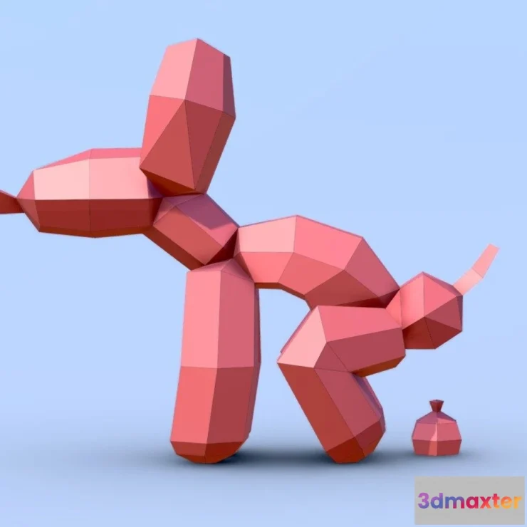 1531332 - PBR Game 3D Models - Baloon Dog 3D Max