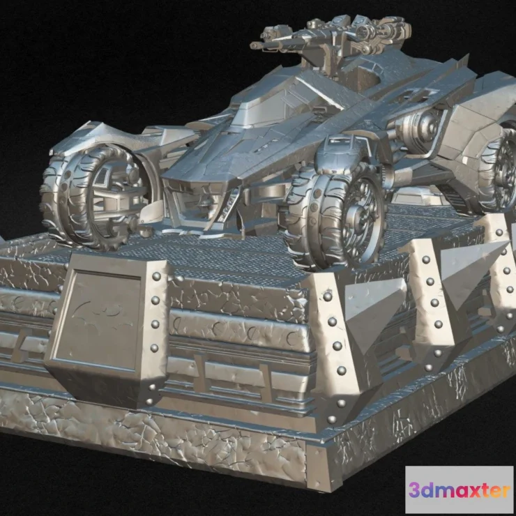 1531352 - PBR Game 3D Models - Batmobile With Open Gun 3D Max