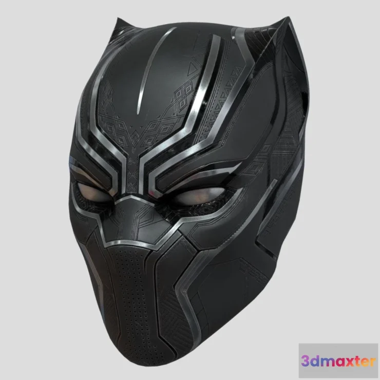 1531372 - PBR Game 3D Models - Black Panther Mask 3D Max