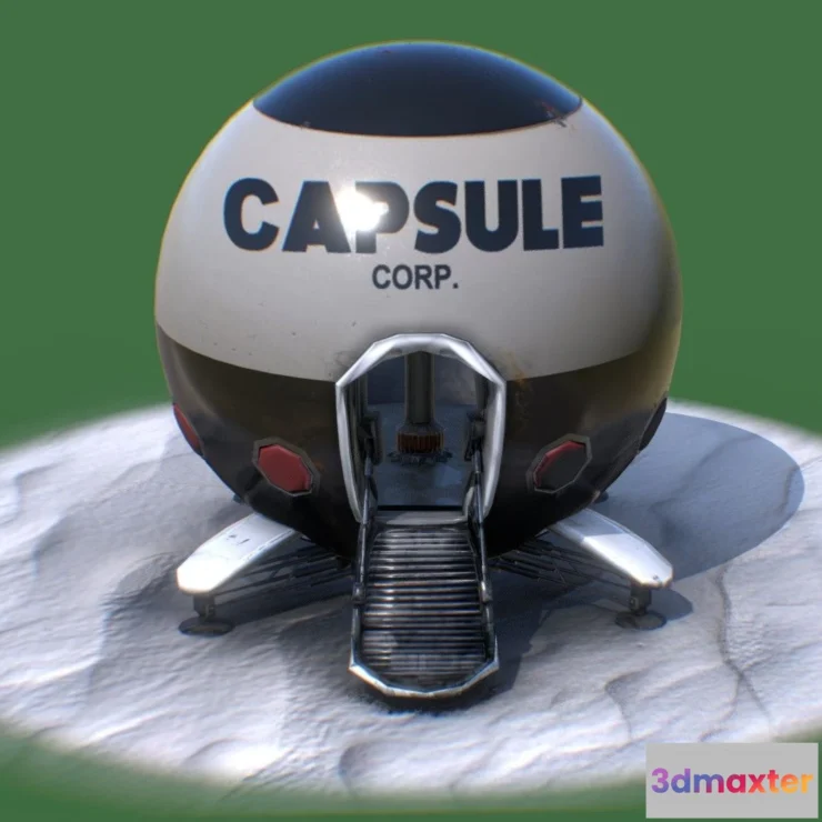 1531450 - PBR Game 3D Models - Capsule Corporation Spaceship Low Poly Free 3D Max