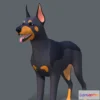 1531460 - PBR Game 3D Models - Cartoon Dog Doberman 3D Max