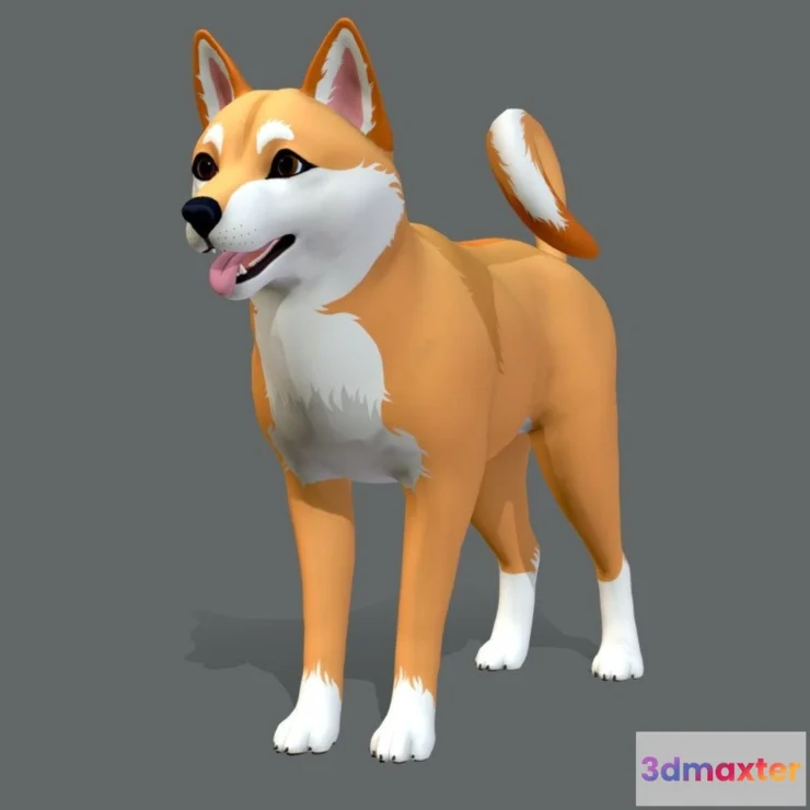 1531468 - PBR Game 3D Models - Cartoon Dog Shiba Inu 3D Max