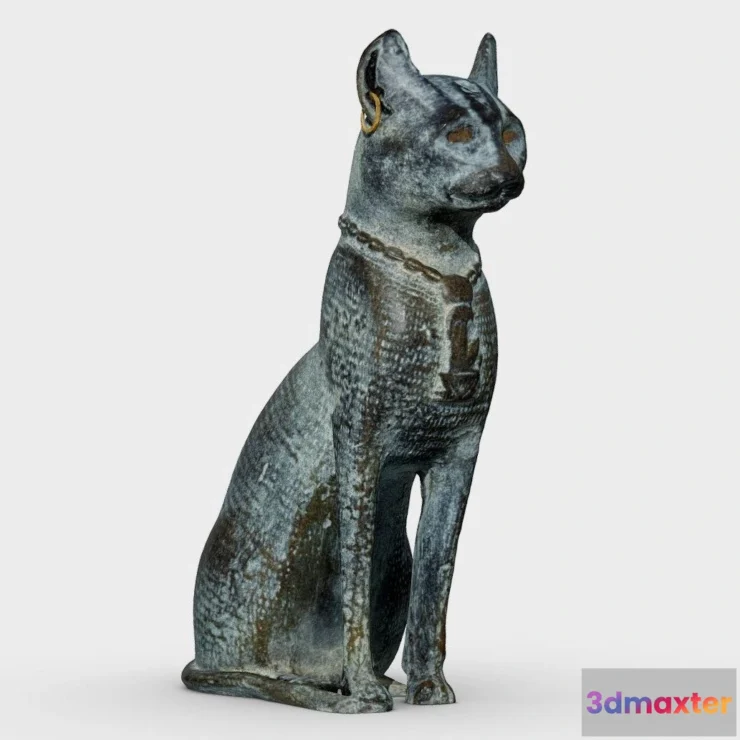 1531502 - PBR Game 3D Models - Chatte Bastet Boucles Doreilles 3D Max