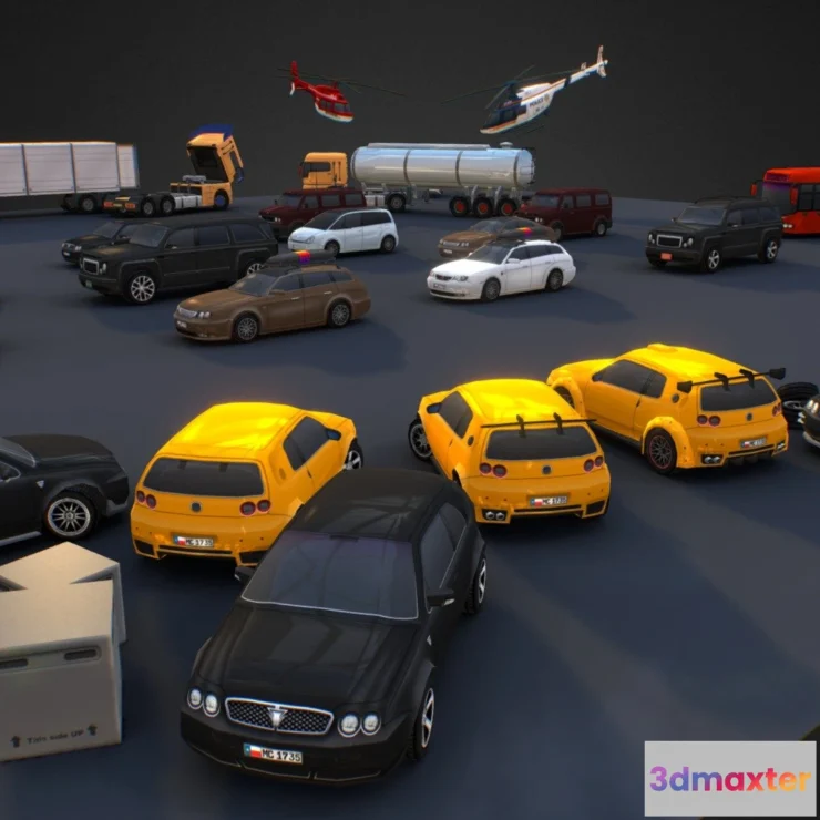 1531538 - PBR Game 3D Models - Complete Vehicle Pack V2 3D Max