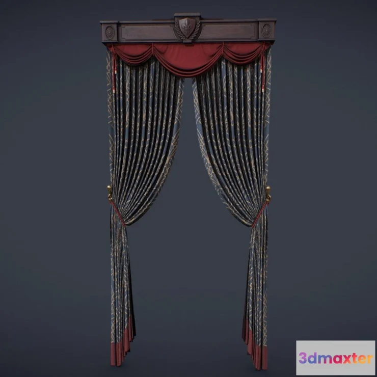 1531580 - PBR Game 3D Models - Curtain Victorian 3D Max