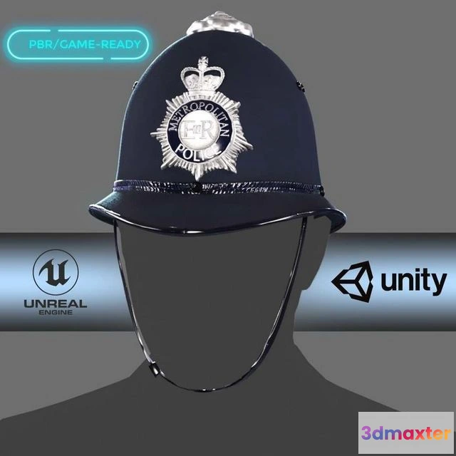 1531582 - PBR Game 3D Models - Custodian helmet UK Police uniform 3D Max