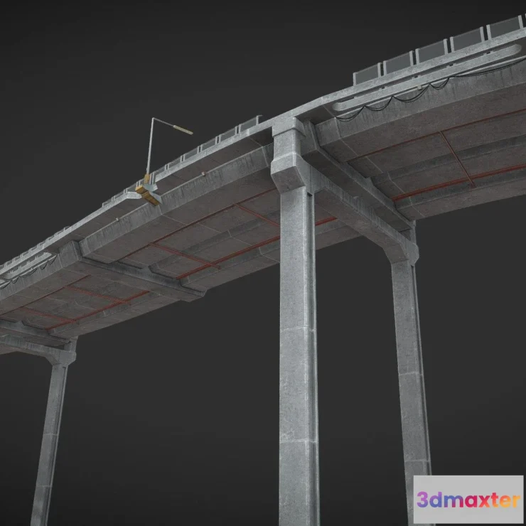 1531588 - PBR Game 3D Models - Cyberpunk Scifi Bridge 3D Max