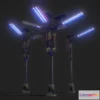 1531590 - PBR Game 3D Models - Cyberpunk Street Lights 3 Pack 3D Max