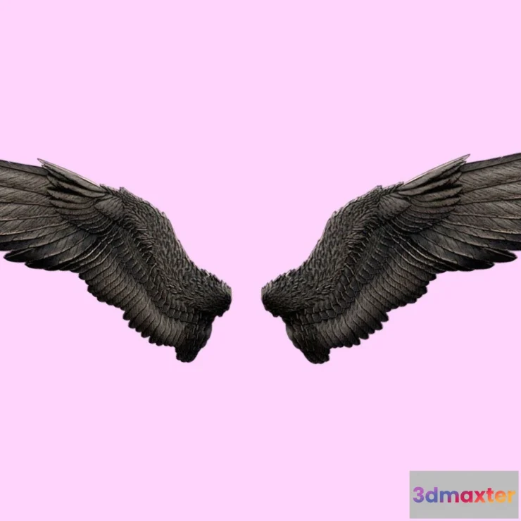 1531608 - PBR Game 3D Models - Dark Angel Wings 3D Max
