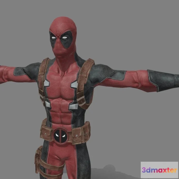 1531628 - PBR Game 3D Models - Deadpool Running 3D Max