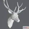 1531638 - PBR Game 3D Models - Deer Stag Trophy Low Poly Paper Model 3D Max