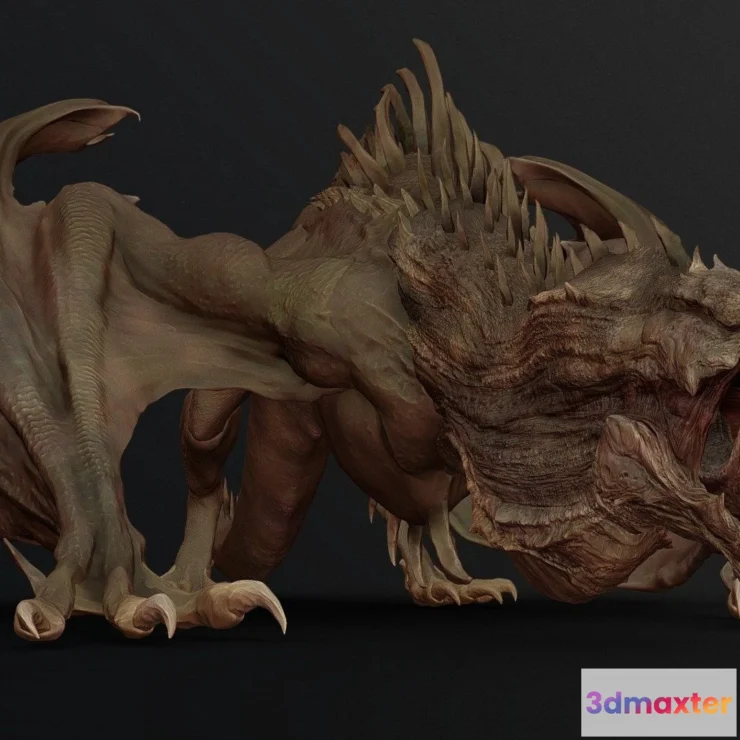 1531664 - PBR Game 3D Models - Dragon Concept Sculpt 3D Max