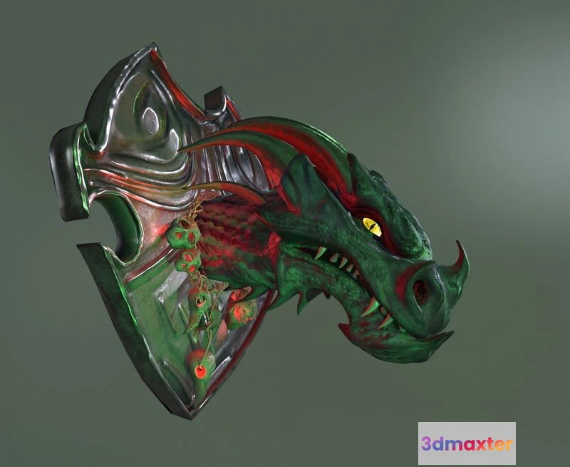 1531666 - PBR Game 3D Models - Dragon head color 3D Max