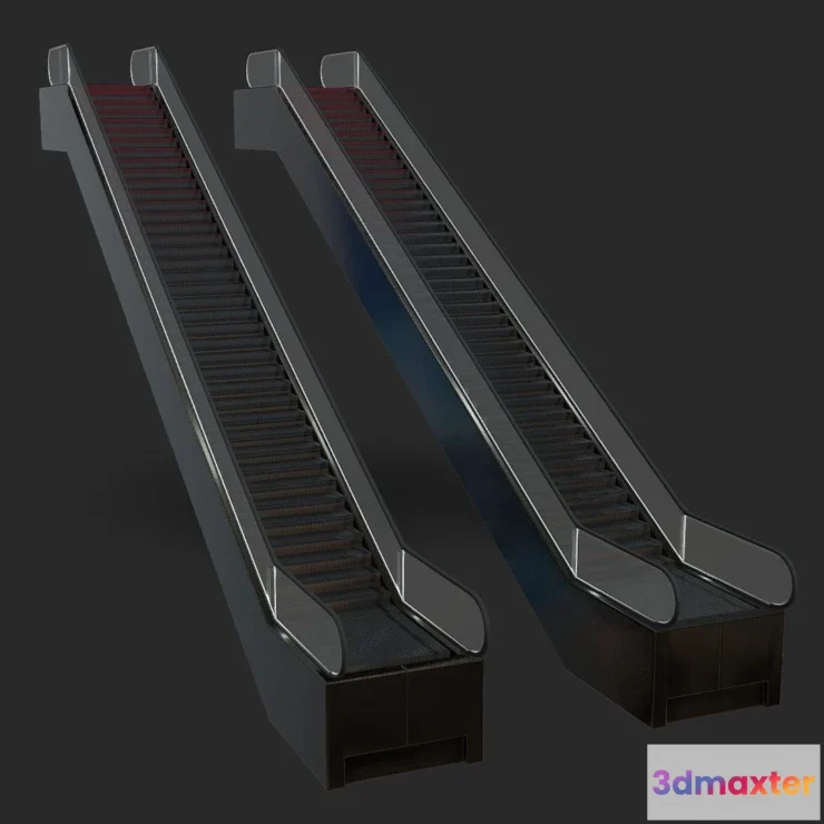 1531700 - PBR Game 3D Models - Escalator Animated With Geometry Nodes 3D Max