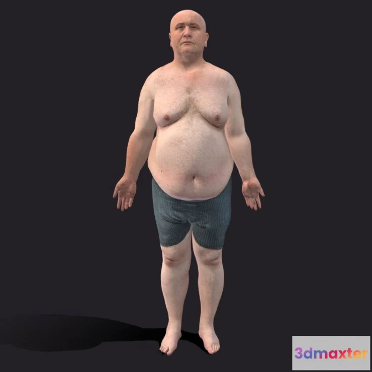1531736 - PBR Game 3D Models - Fat White Male 3D Max