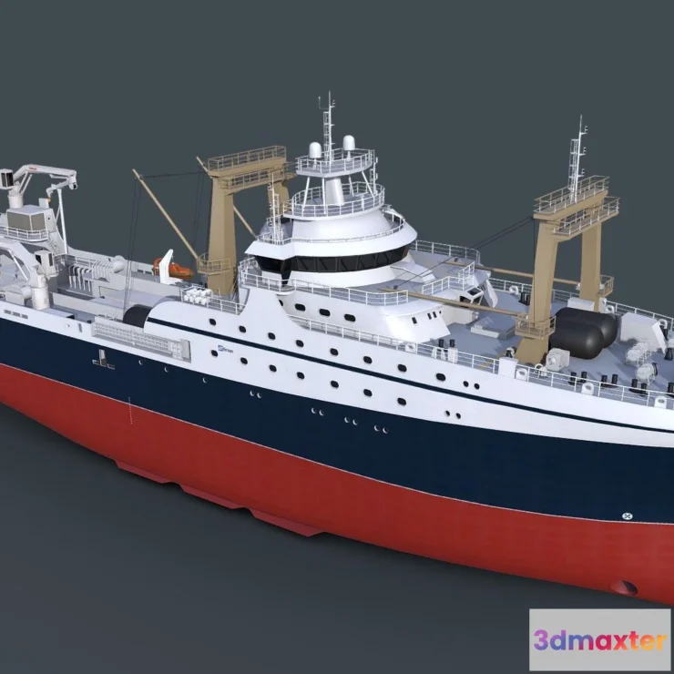 1531756 - PBR Game 3D Models - Fishing Trawler 3D Max