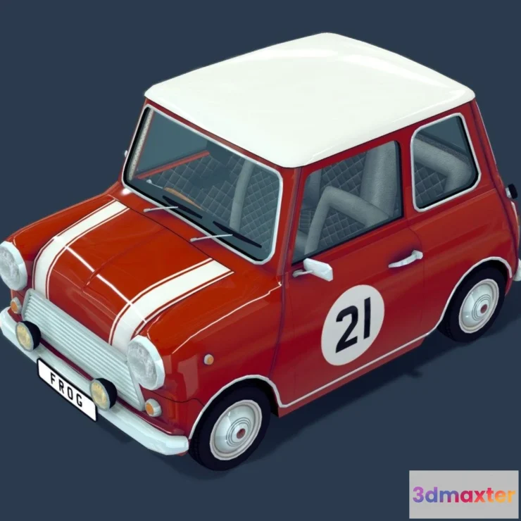 1531766 - PBR Game 3D Models - Frog Retro Cartoon Car 3D Max