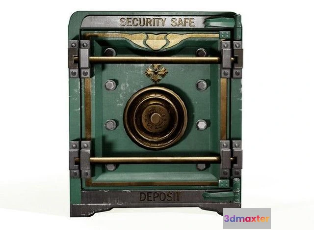 1531788 - PBR Game 3D Models - 1870 Security Safe 3D Max