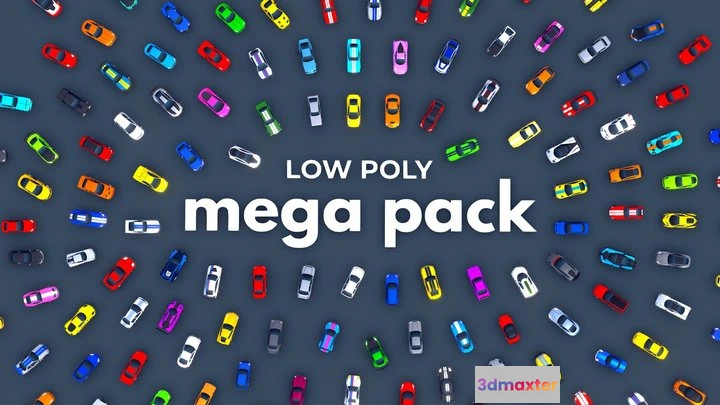 1531790 - PBR Game 3D Models - 190 Low Poly Cars   Mega Pack 3D Max