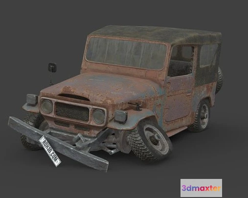 1531818 - PBR Game 3D Models - Abandoned Car   Toyota Land Cruiser 3D Max