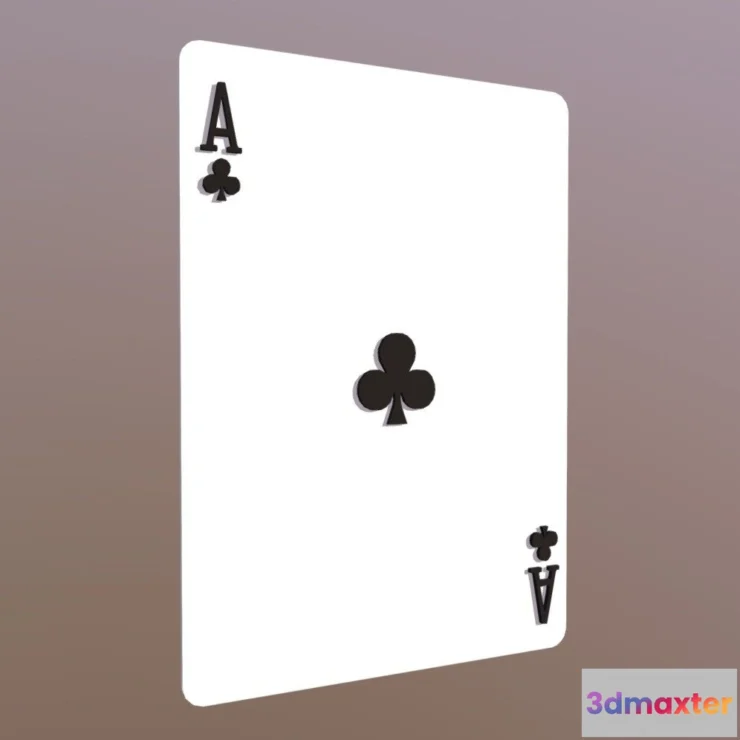 1531826 - PBR Game 3D Models - Ace Of Clubs 3D Max
