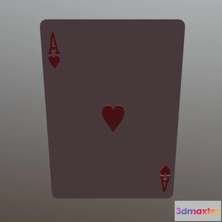 1531832 - PBR Game 3D Models - Ace Of Hearts 3D Max