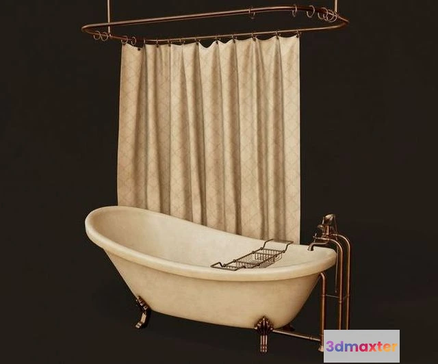 1531900 - PBR Game 3D Models - Antique Bathtub 3D Max