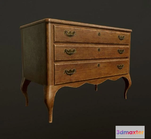 1531912 - PBR Game 3D Models - Antique commode 3D Max