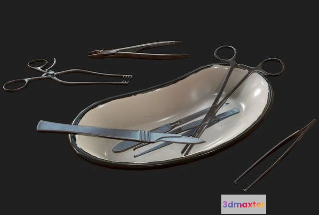 1531920 - PBR Game 3D Models - Antique Surgical Tools 3D Max