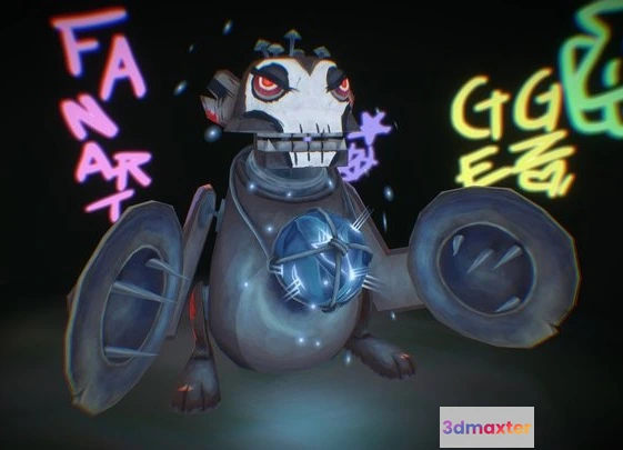 1531930 - PBR Game 3D Models - Arcane Fanart Moneky Bomb 3D Max