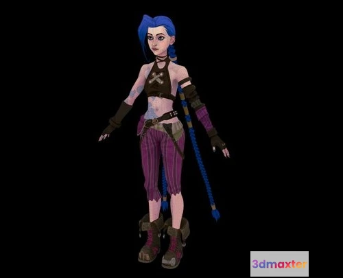 1531932 - PBR Game 3D Models - Arcane Inspired Jinx Model 3D Max