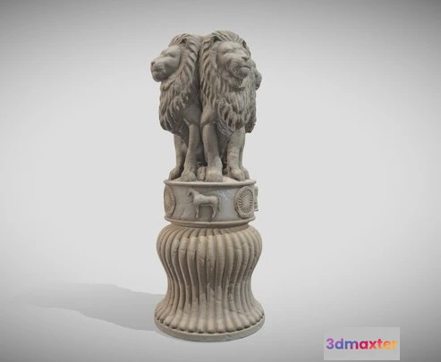 1531942 - PBR Game 3D Models - Ashoka Lions   Version Two 3D Max