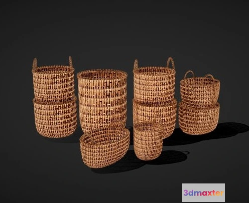 1531988 - PBR Game 3D Models - Basket Pack   9 In 1 3D Max