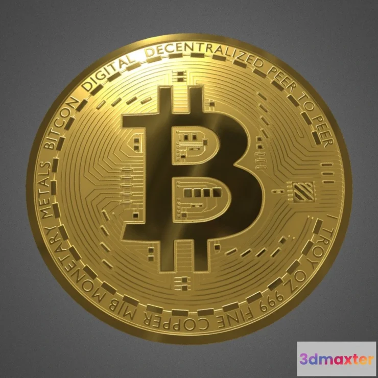 1532008 - PBR Game 3D Models - Bitcoin 3D Max