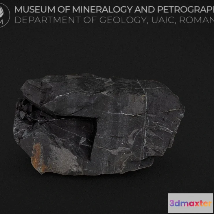1532014 - PBR Game 3D Models - Black Quartzite Metamorphic Rock 3D Max