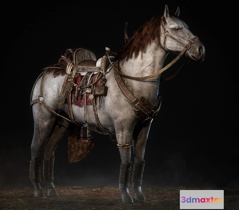 1532092 - PBR Game 3D Models - Bukhar Faithful comrade horse 3D Max