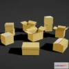 1532108 - PBR Game 3D Models - Cardboard Box Pack   8 In 1 3D Max