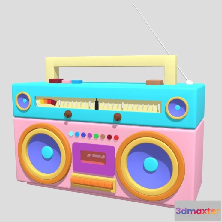 1532114 - PBR Game 3D Models - Cartoon Boombox 3D Max