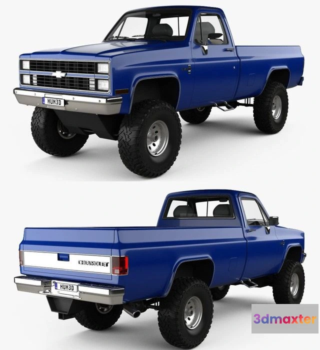 1532138 - PBR Game 3D Models - Chevrolet K10 Silverado 1984 3D Max