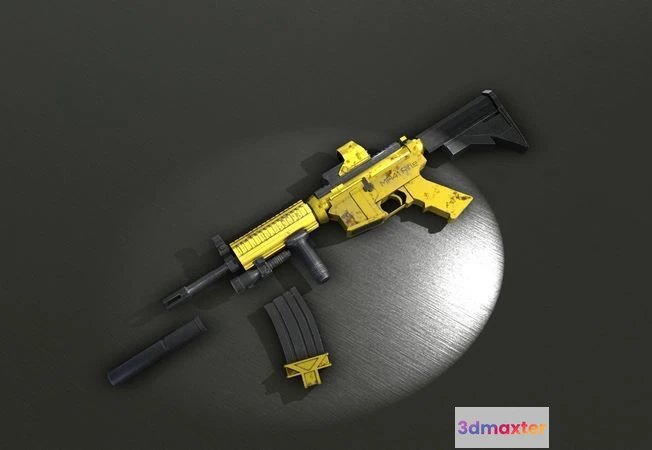 1532210 - PBR Game 3D Models - Cyberpunk Rifle MA41 3D Max