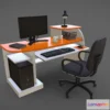 1532230 - PBR Game 3D Models - Desktop Computer Table And Chair 3D Max