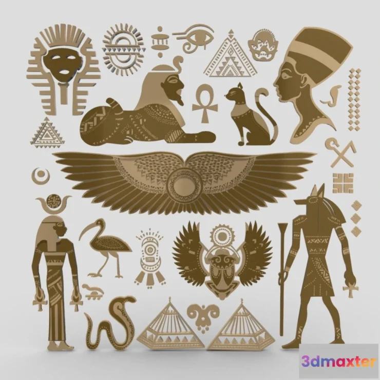 1532252 - PBR Game 3D Models - Egyptian Symbols 052 3D Max