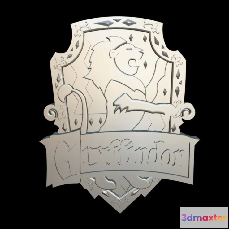 1532276 - PBR Game 3D Models - Escudo Gryffindor 3D Max